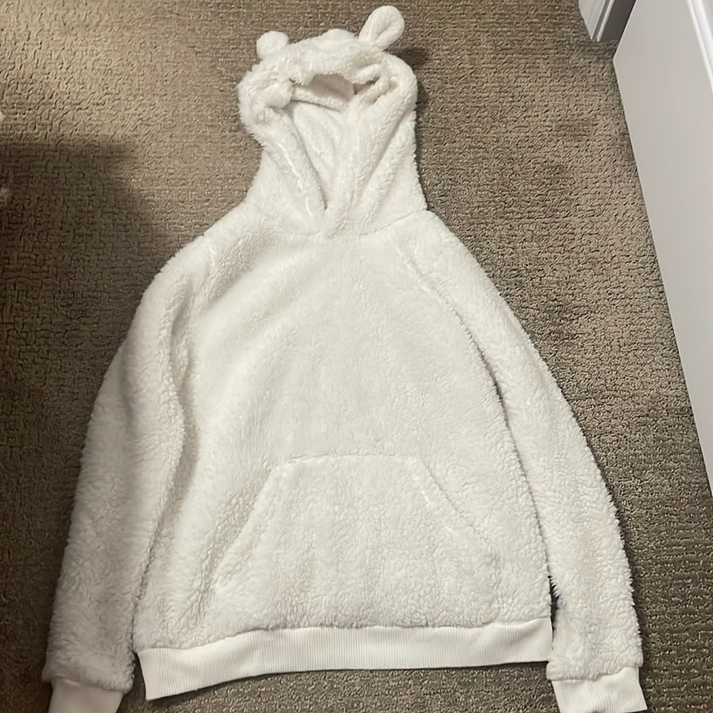 White Hooded with ears Sleepwear